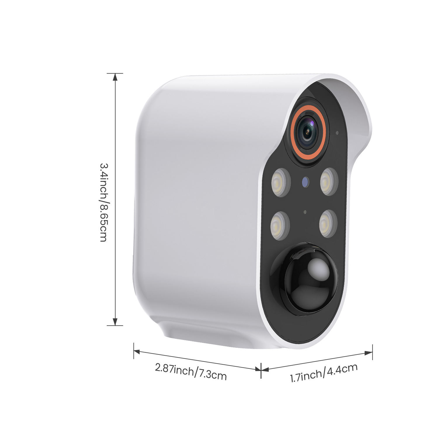 Wireless Cameras for Home/Outdoor Security, Battery Powered 1080p HD Wifi Security Outdoor with Spotlight, AI Motion Detection, Siren, Color Night Vision, 2-Way Talk, Cloud Storage,White