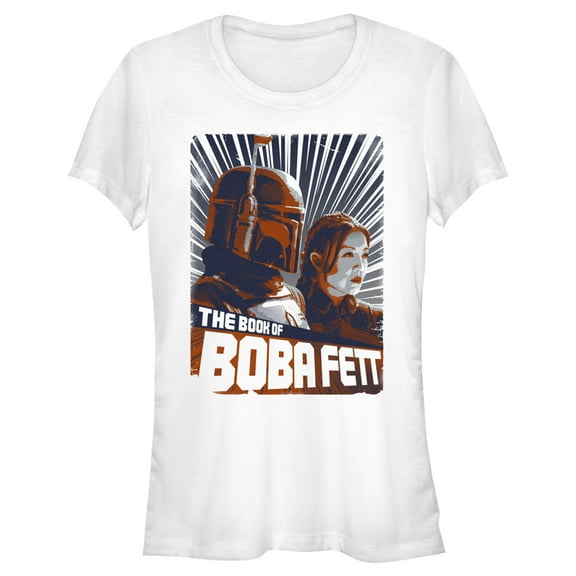 Junior's Star Wars: The Book of Boba Fett Fennec and Boba Poster Graphic Tee White Small