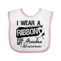Inktastic Grandma Lung Cancer Ribbon Boys or Girls Baby Bib