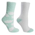 thumbnail image 1 of MinxNY 2 Pair Pack Women's Chenille Slipper Socks Lavender Infused Non-slip Fuzzy and Warm One Size Clouds Seafoam, 1 of 1