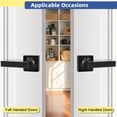 thumbnail image 4 of Modern Square Door Handles Passage Door Lever Interior Door Handle Keyless NonLocking Lever Set [for Hallway or Closet Doors] Reversible for Right & Left Sided Doors, 4 of 6
