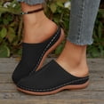 thumbnail image 2 of Dakaela Clogs for Women Slip on Mules Comfortable Walking Closed Toe Sandals Arch Support Wedge Casual Summer Shoes Size 6-10 Black, 2 of 7