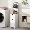 thumbnail image 4 of Costway Slim Storage Cabinet with Open Shelves Pull-out Drawer & Slide-out Cart for Kitchen, 4 of 10