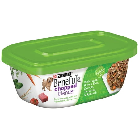Purina Beneful Chopped Blends With Lamb, Brown Rice, Carrots, Tomatoes & Spinach Dog Food 10 oz. Plastic Tub