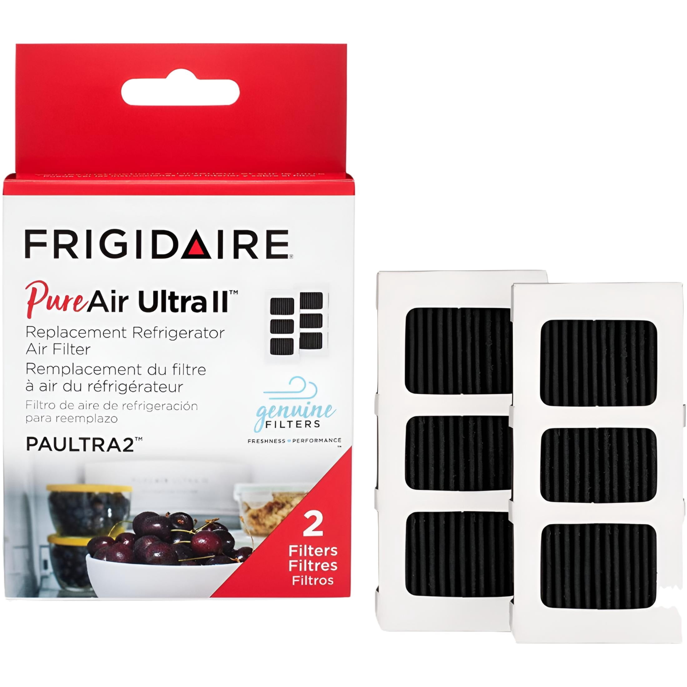 FRIGIDAIRE Pure Air Ultra II Appliance Air Filter, 3.8" x 1.8", 2 Pack