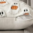 thumbnail image 4 of Halloween White Ghost Orange Pumpkins Decorative Pillow Cases Set of 2 high-quality polyester fabric 3D Embroidered for Sofa Couch Porch Outdoor Festive Home Decor, 4 of 6