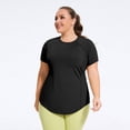 thumbnail image 4 of Haut d'Entraînement à Manches Courtes pour Femmes, T-Shirt de Protection Solaire Grande Taille, Coupe Ample, Mélange Polyester Spandex Respirant, Col Rond, Chemise d'Été Décontractée, 4 of 8