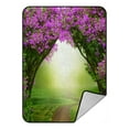 thumbnail image 1 of EREHome Magic forest with road Beautiful spring landscape Throw Blanket Fleece Blankets Plush Blanket 58x80 Inch, 1 of 1