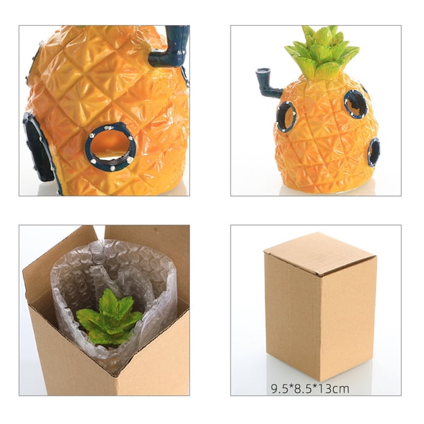 Adorno de acuario de dibujos animados, casa de peces bonita, adorno para pecera, paisaje para acuario, casa de Ananas