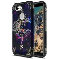 Rosebono Slim Hybrid Dual Layer Graphic Fashion Colorful Cover Armor Cell Phone Case for Google Pixel 3 XL, Wiccan