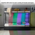 thumbnail image 2 of Ktaxon Metal Twin over Twin Bunk Bed Frame with LED Light & Charging Station & 2 Drawer for Bedroom, Black, 2 of 9