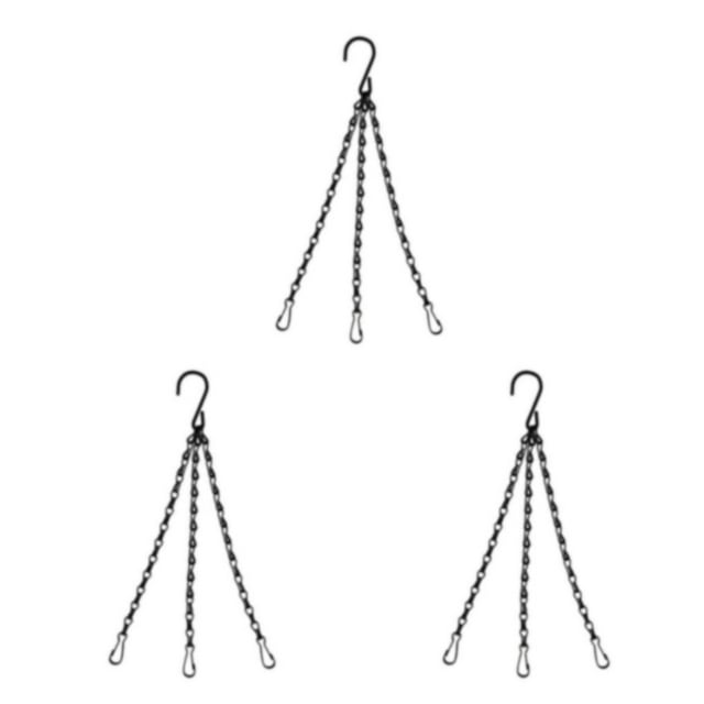 Inteprter Cadena de repuesto para suspensión de 3 patas, duradera, blanca, para cesta colgante de Metal, conjunto de cadena colgante, contenedor Type1 NO1