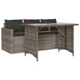 thumbnail image 3 of vidaXL 2 Piece Patio Dining Set with Cushions Gray Poly Rattan, 3 of 9