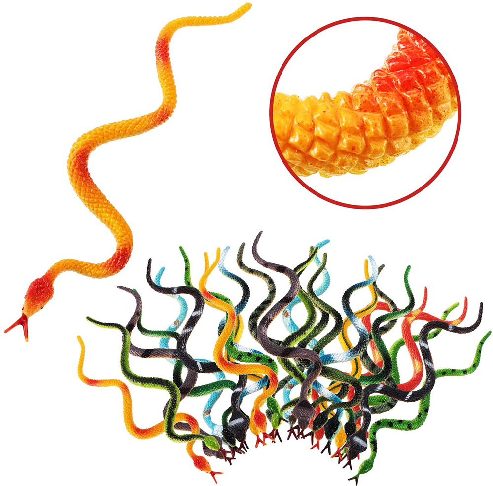 Large Rubber Snake 12 Realistic Fake Rubber Snakes – 6-Inch Rain Forest ...