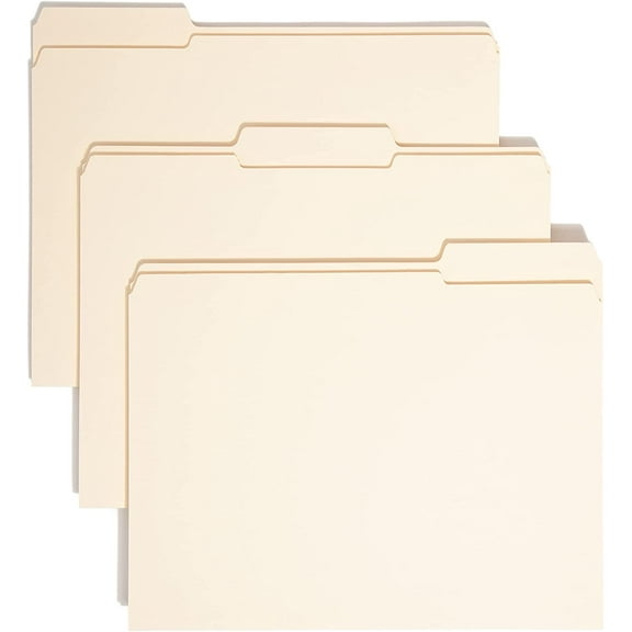 guihua File Folder, Reinforced 1/3-Cut Tab, 1-1/2" Expansion, Letter Size, Manila, 50 Per Box