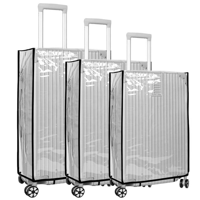 EASTIN 3Pcs PVC Luggage Cover Waterproof Clear Suitcase Cover Reusable Transparent Travel Luggage Protector Cover Wheeled Suitcase Dust Cover for Most 20/24/28inch Luggage