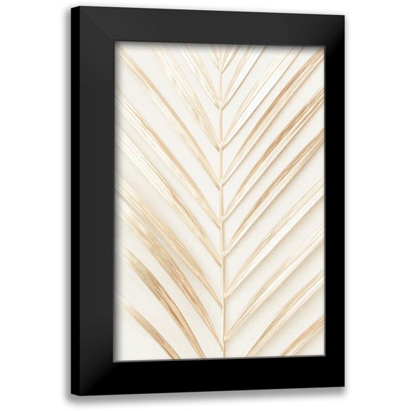 1x Studio III 11x14 Black Modern Framed Museum Art Print Titled - Golden Palm Leaf