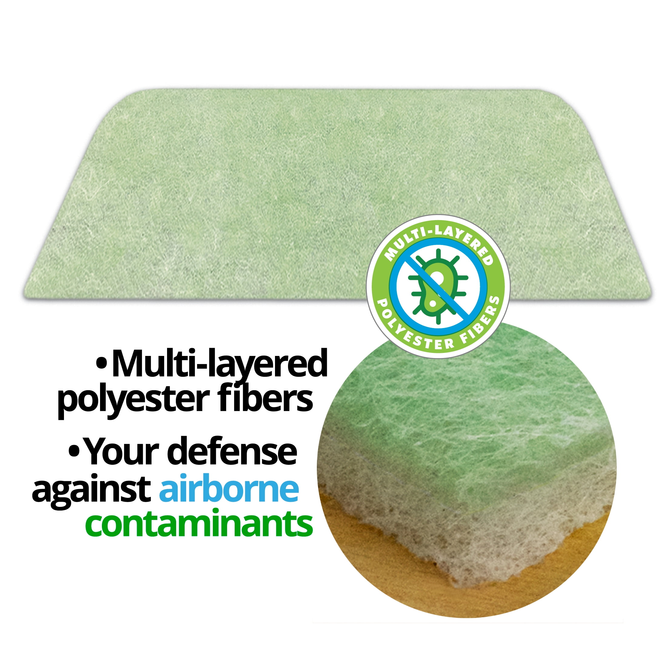 (4 pack) RV Air AC-125G Coleman Mach Max Air Conditioner Filter Replacement, Size 10.5" x 7", Polyester, Green, Merv 6 Rating