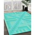 thumbnail image 3 of Ahgly Company Tapis d'Intérieur Lavables en Machine, Carrés de Transition Vert Turquoise Foncé, 8' Carré, 3 of 7
