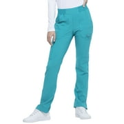 Dickies Advance Women Scrubs Pant, Mid Rise Tapered Leg Pull-on, Plus Size, DK195P, 2XL Petite, Teal Blue