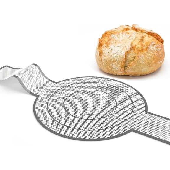 MISSUNNY Thickened Silicone Bread Sling, Reusable Sourdough Bread Baking Mat For Dutch Oven 2-8 Qrt, Non-Stick, Easy To Clean, With Extra Long Handles Bread Baking Sheet Liner, Grey