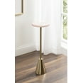 thumbnail image 3 of Kate and Laurel Sitara Modern Glam Drink Table, 8 x 8 x 23, Pink Quartz and Gold, Unique Round Stone Mini Table for Use as Bathroom Accent Table or Pedestal Martini Table, 3 of 10