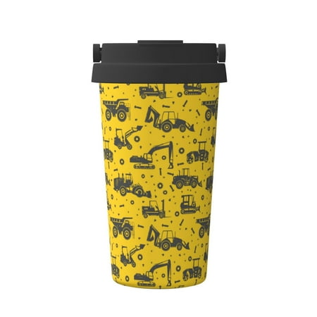 

Matuu Vintage Excavator for Insulated Coffee Mug Reusable Travel Coffee Cup Spill Proof 16oz Stainless Steel Coffee Cups for Hot/Ice Coffee Tea