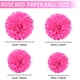 thumbnail image 5 of Matsuzay Juego de pompones de papel, 1 Uds., decoraciones de flores de papel para colgar en fiesta de cumpleaños Kits de decoración para fiestas Rosa roja 14 pulgadas, 5 of 6
