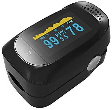 Pulse Oximeter Fingertip, Amerteer Pulse Oximeter Finger Oximetry SPO2 Blood Oxygen Saturation Monitor Heart Rate Monitor Rotatable OLED Digital Display Portable for Sports and Home