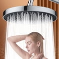 thumbnail image 4 of 25cm Large Water Volume Booster Shower Head Pressurized Single Head Home Bathroom Shower Head Set Silvery, 4 of 8