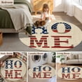 thumbnail image 5 of Round Area Rug 8 Ft, Khaki Vintage Washable Non-Slip Circle Carpet for Living Room/Bedroom, American Flag Retro Art Rustic Collection Low-Profile Large Area Rugs for Indoor, 5 of 8