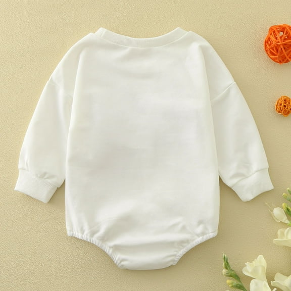 Aayomet Baby Bodysuit Toddler Baby Boy Girl Christmas Outfit Santa Baby Printed Long Sleeve Sweatshirt Romper Fall Winter Baby Clothes,White 12-18 Months