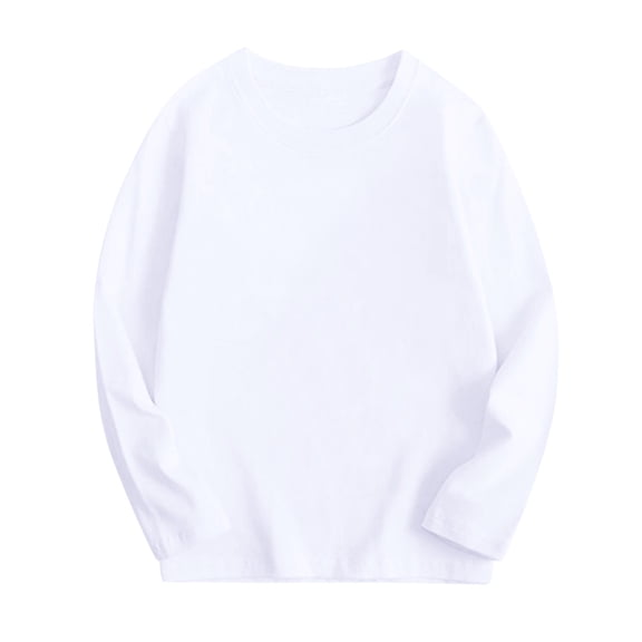 VUHXZWAF Boys Long Sleeve Shirts Kids Cotton Crewneck T Shirts Soft Lightweight Tee Tops Size 6-7 Years