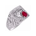 thumbnail image 3 of RYLOS Mens Rings 14K White Gold Rings Lucky Nugget Horse Head 6X4MM Oval Gemstone & Genuine Sparkling Diamond  Ring  Ruby  July Birthstone Rings For Men, Men's Rings, Gold Rings Sizes 8,9,10,11,12,13, 3 of 6