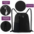 thumbnail image 5 of Black Drawstring Backpack Gym Bag For Men Women String Sports Backpack With Water Bottle Mesh Pockets And 2 Zippered Pocket Large Cinch Sackpack Workout Bag 16" x 20", 5 of 8