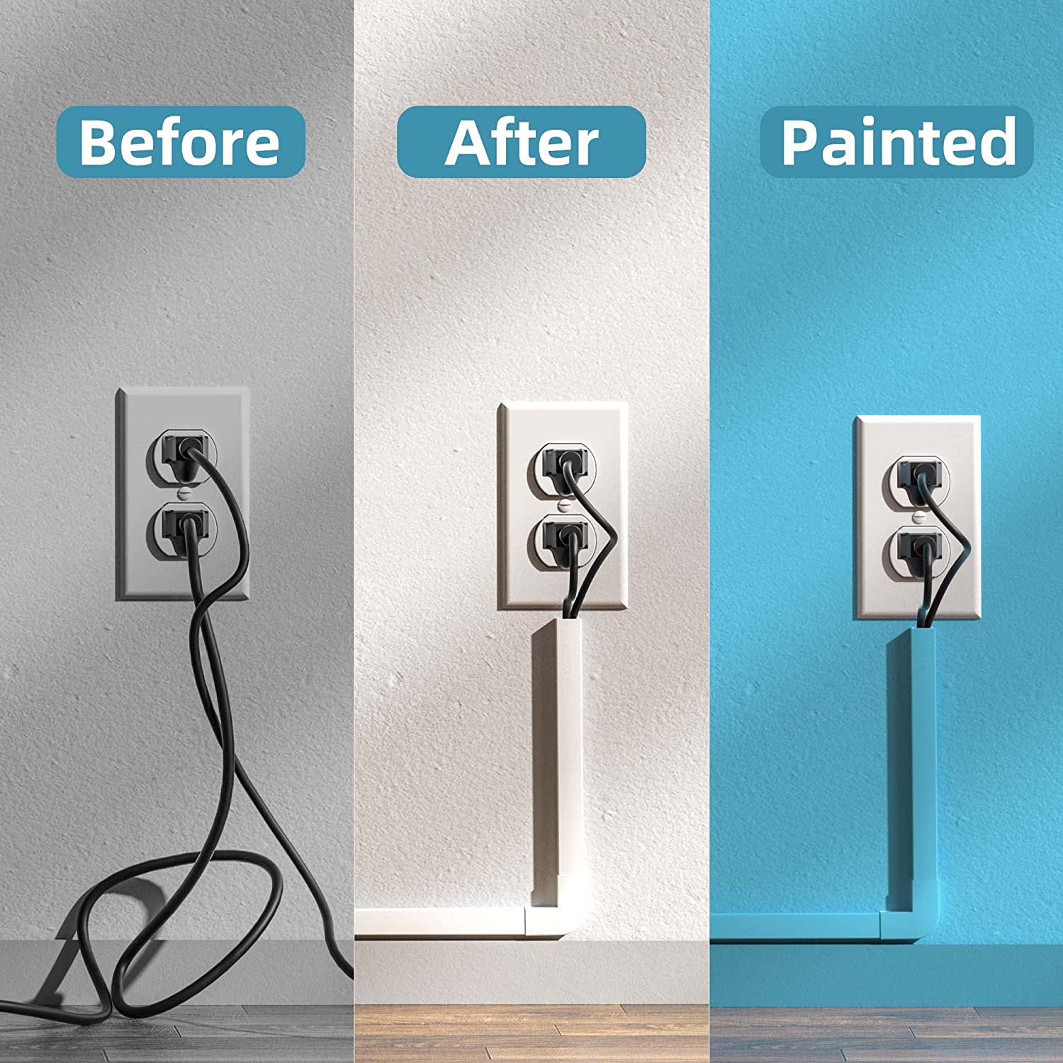 LazySpin Cord Hider Wall Cable Cover 157 Inches photo 8