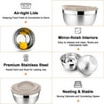 thumbnail image 6 of Walchoice Mixing Bowls with Lid Set of 6, Stainless Steel Metal Nesting Bowls for Cooking, Baking, Preparing, Serving, Size 4.5/3/2.5/1.5/1/0.7 QT - Khaki, 6 of 7