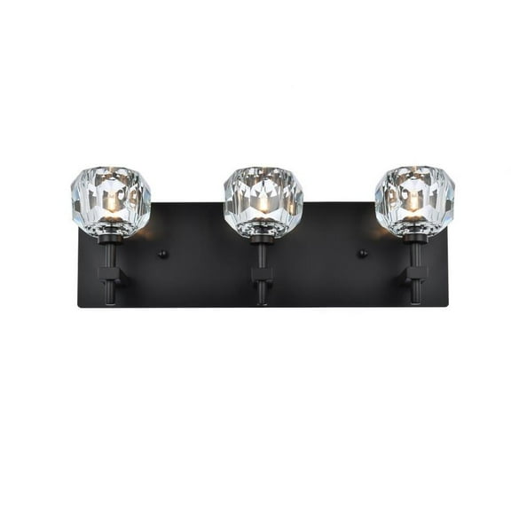3 Light Wall Sconce in Modern Style-6 inches Tall and 18 inches Wide-Black Finish Bailey Street Home 390-Bel-4973585