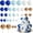 Blue，gold, variant on 32 Pcs Ball Cake Topper Decorations Mini Balloons Cake Topper Sticks Foam Balls Cake Picks Cake Topper Balls Cake Decorations for Wedding Party Birthday Cake Decorations (Rose gold，Pink)