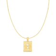 thumbnail image 5 of Floreo 10k Yellow Gold and White Gold 14.5mm or 18mm Personalized Alphabet Monogram A-Z Initial Square Pendant, 5 of 6