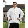 thumbnail image 1 of C1091 Half Cape Medieval Shirt, White - Extra Large, 1 of 1