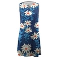 thumbnail image 4 of HKEJIAOI Robe Florale pour Femmes Robe d'Anniversaire Mode Féminine Imprimée Confortable Sans Manches Décontractée Hauts Robe Économies Liquidation Bleu, 4 of 4