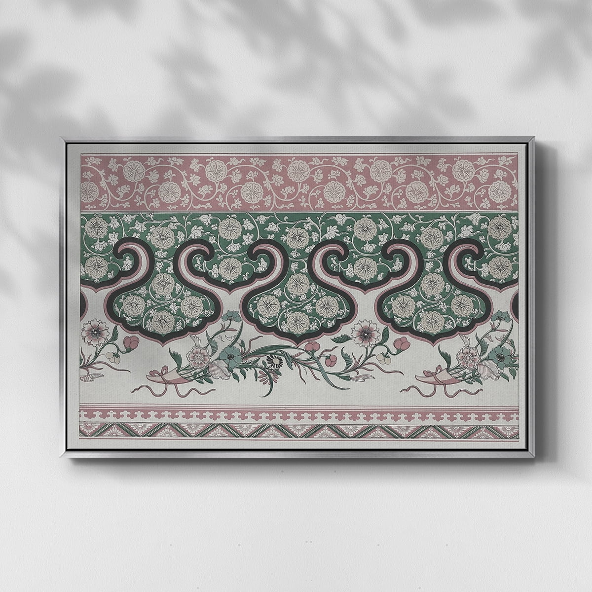 Vintage Abstract Print-XXIX Framed in Silver Wood Gallery Wrapped Canvas 17 in. x 25 in.