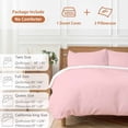 thumbnail image 6 of 3 Piece Pink Duvet Cover Set California King, Microfiber Comforter/Quilt Cover with Corner Ties and 2 Pillowcases, Farmhouse Pink Decor All Season Soft Bedding with Zipper Closure, 6 of 8