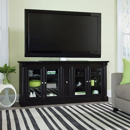 Sauder Palladi Credenza for TVs up to 70;, Waxed Black Sauder Palladi Credenza for TVs up to 70;, Waxed Black