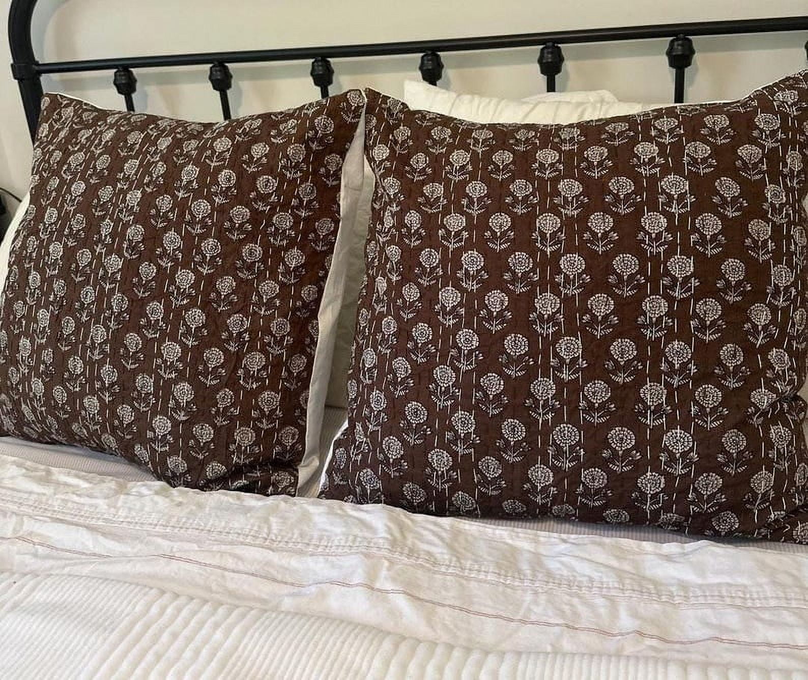 A And E Textiles House Luxury Indian Floral Kantha Bedding HandBlock Flower Print Throw Quilt Cotton Light Weight Summer Winter Blanket Bedspread Housewarming Gift