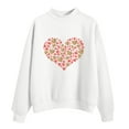 thumbnail image 2 of MPWEGNP Sweat à Capuche pour Femmes Automne et Hiver Col Rond Manches Longues Pull-Over Couleur Unie Imprimé Amour Design Graphique Cœur Blanc, 2 of 3