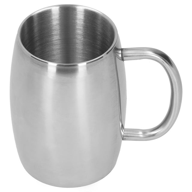 Chope à Bière, Tasse à Café en Acier Inoxydable De 400 ML avec Poignée, Chope à Bière à Double Paroi, Verres à Bière pour Hommes
