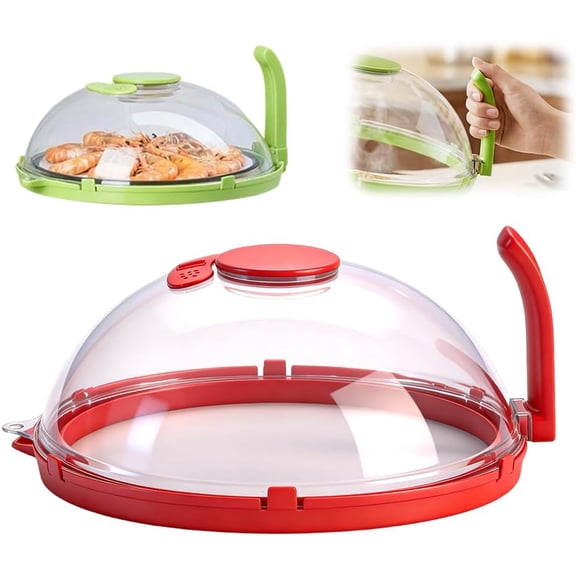 Microwave Splatter Cover with Water Steamer – 10 Inch Food Cover with Handle and Vent, Kitchen Gadget for Microwave