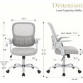 thumbnail image 2 of YEXJ Home Office Desk Chair, Computer Meshchair Ergonomic Taskchair with Lumbar Support Executive Swivel Mid Back for Adults, Adjustable Armrest, Grey, 2 of 8